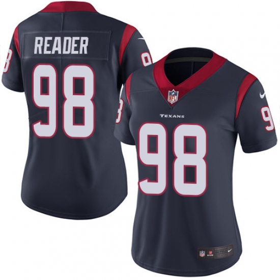 Women's Nike Houston Texans 98 D.J. Reader Navy Blue Team Color Vapor Untouchable Elite Player NFL Jersey