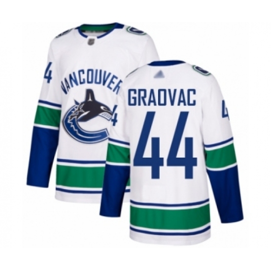 Men's Vancouver Canucks 44 Tyler Graovac Authentic White Away Hockey Jersey