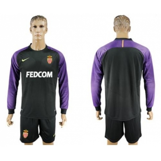 Monaco Blank Black Goalkeeper Long Sleeves Soccer Club Jersey