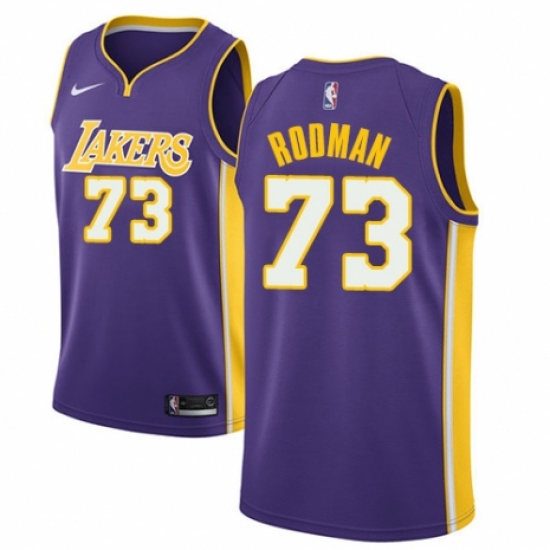 Women's Nike Los Angeles Lakers 73 Dennis Rodman Authentic Purple NBA Jersey - Icon Edition