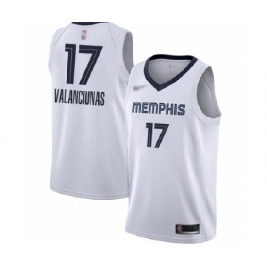 Youth Memphis Grizzlies 17 Jonas Valanciunas Swingman White Finished Basketball Jersey - Association Edition