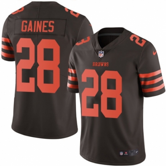 Youth Nike Cleveland Browns 28 E.J. Gaines Limited Brown Rush Vapor Untouchable NFL Jersey