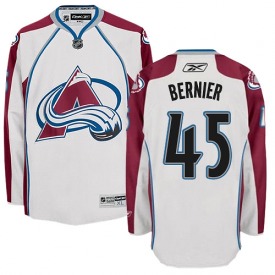 Women's Reebok Colorado Avalanche 45 Jonathan Bernier Authentic White Away NHL Jersey