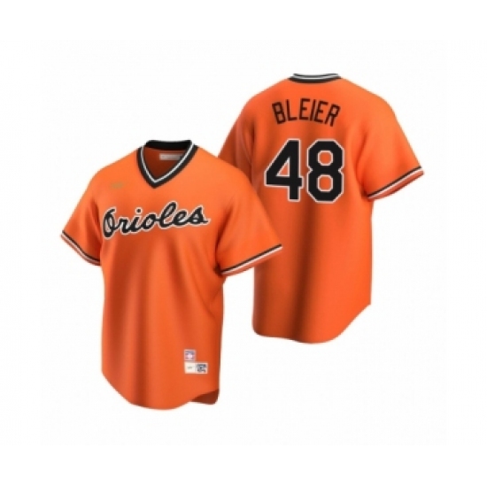 Men's Baltimore Orioles 48 Richard Bleier Nike Orange Cooperstown Collection Alternate Jersey