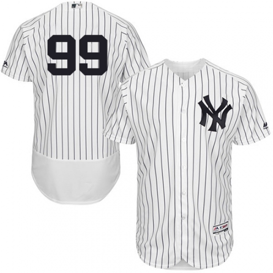 Men's Majestic New York Yankees 99 Aaron Judge White/Navy Flexbase Authentic Collection MLB Jersey