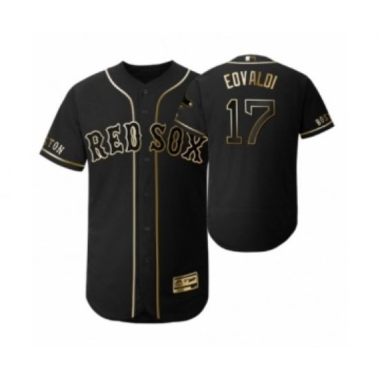 Men's 2019 Golden Edition Boston Red Sox Black 17 Nathan Eovaldi Flex Base Jersey