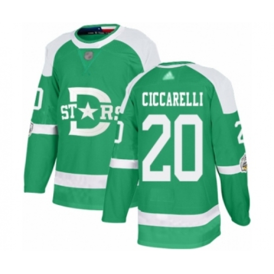 Youth Dallas Stars 20 Dino Ciccarelli Authentic Green 2020 Winter Classic Hockey Jersey