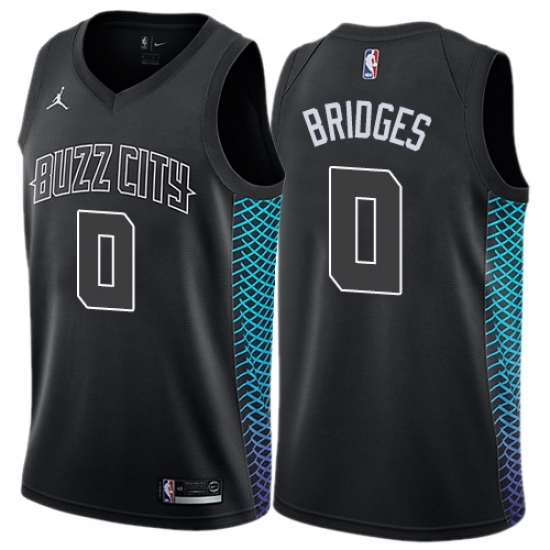 Men's Nike Jordan Charlotte Hornets 0 Miles Bridges Swingman Black NBA Jersey - City Edition