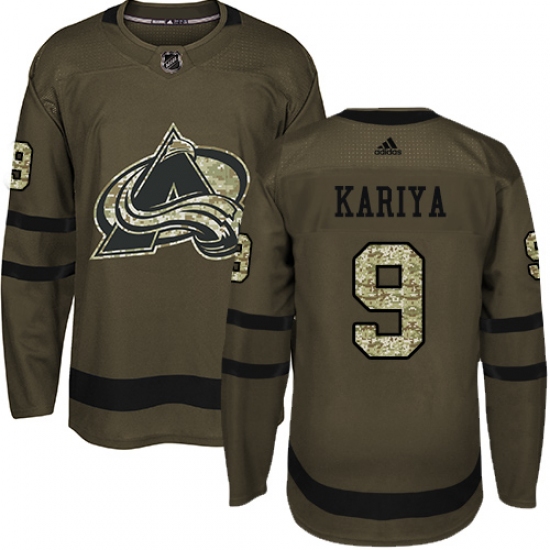 Youth Adidas Colorado Avalanche 9 Paul Kariya Premier Green Salute to Service NHL Jersey