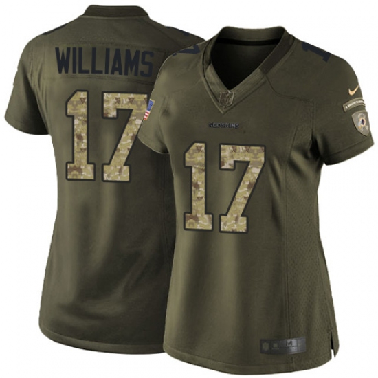 Women's Nike Washington Redskins 17 Doug Williams Elite Green Salute to Service NFL Jersey