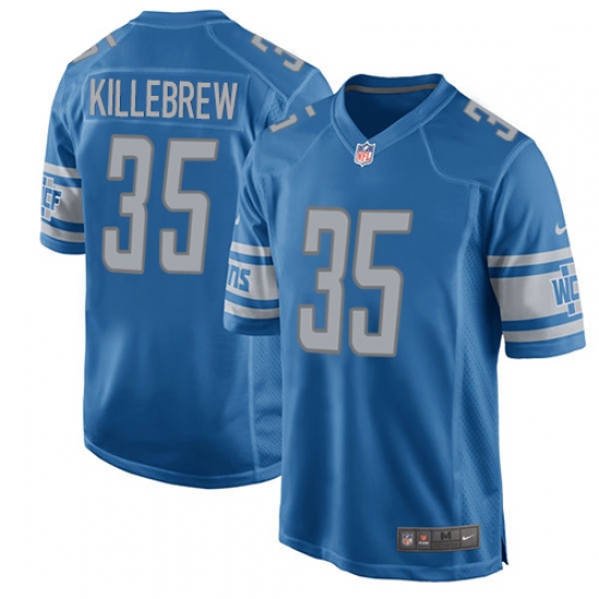 Men's Nike Detroit Lions 35 Miles Killebrew Game Blue Team Color NFL Jersey