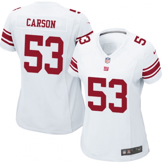 Women's Nike New York Giants 53 Harry Carson Game White NFL Jersey