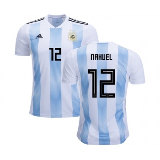 Argentina 12 Nahuel Home Kid Soccer Country Jersey