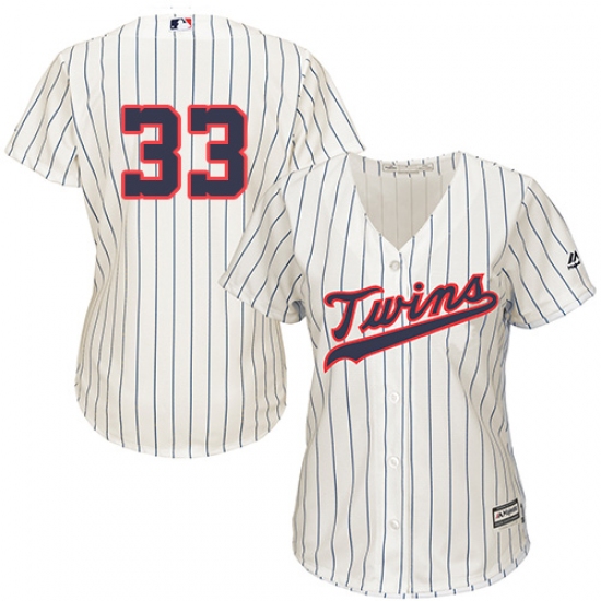 Women's Majestic Minnesota Twins 33 Justin Morneau Authentic Cream Alternate Cool Base MLB Jersey