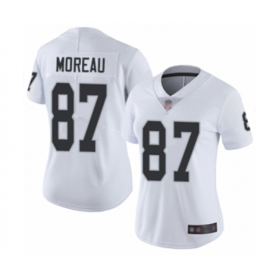 Women's Oakland Raiders 87 Foster Moreau White Vapor Untouchable Limited Player Football Jersey