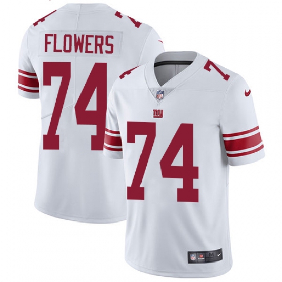 Men's Nike New York Giants 74 Ereck Flowers White Vapor Untouchable Limited Player NFL Jersey