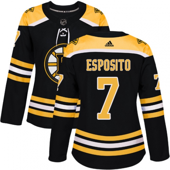 Women's Adidas Boston Bruins 7 Phil Esposito Premier Black Home NHL Jersey