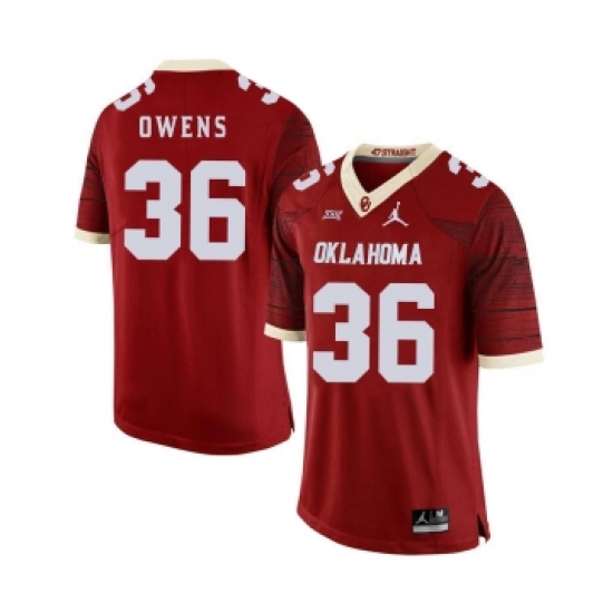 Oklahoma Sooners 36 Steve Owens Red 47 Game Winning Streak College Football Jersey