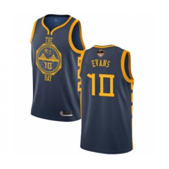 Youth Golden State Warriors 10 Jacob Evans Swingman Navy Blue Basketball 2019 Basketball Finals Bound Jersey - City Edition