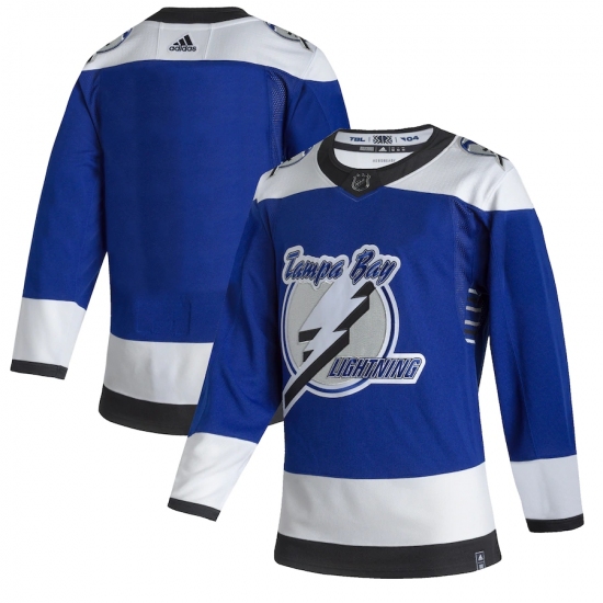 Men's Tampa Bay Lightning adidas Blank Blue 2020-21 Reverse Retro Authentic Jersey