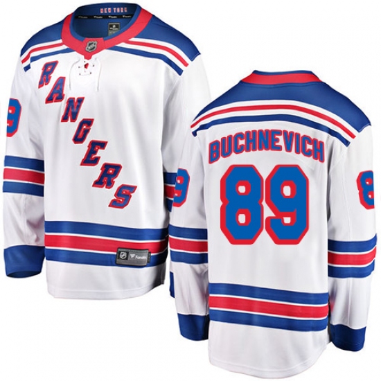 Men's New York Rangers 89 Pavel Buchnevich Fanatics Branded White Away Breakaway NHL Jersey