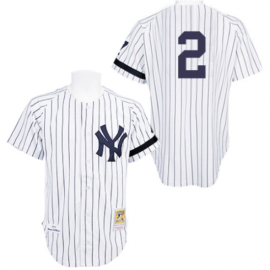 Men's Mitchell and Ness Practice New York Yankees 2 Derek Jeter Replica White Throwback MLB Jersey