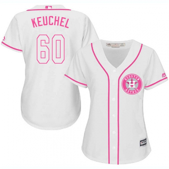 Women's Majestic Houston Astros 60 Dallas Keuchel Authentic White Fashion Cool Base MLB Jersey