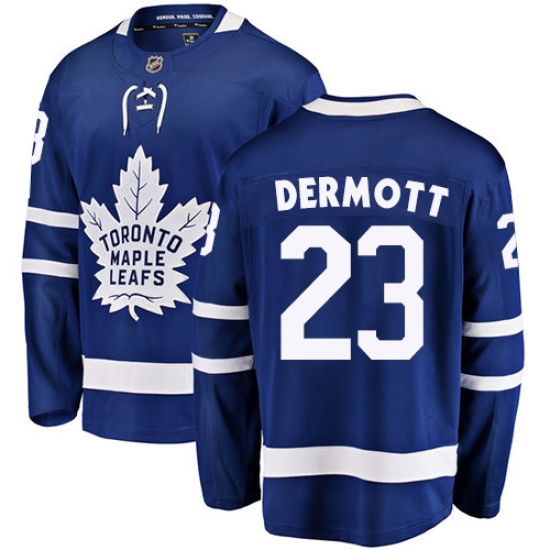 Youth Toronto Maple Leafs 23 Travis Dermott Authentic Royal Blue Home Fanatics Branded Breakaway NHL Jersey