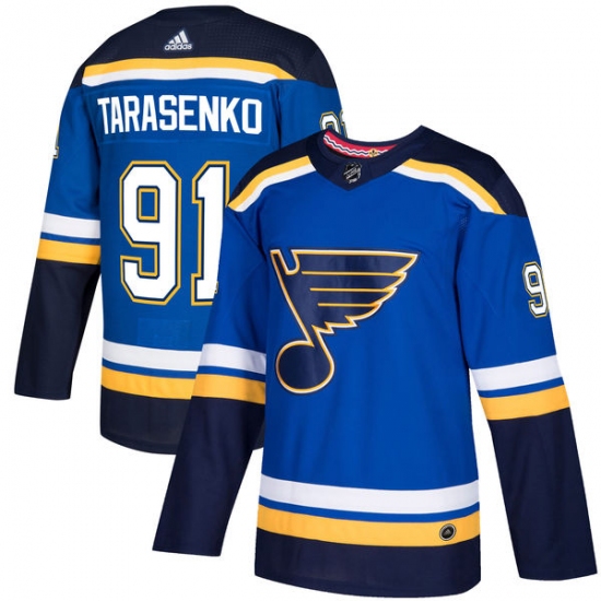 Men's Adidas St. Louis Blues 91 Vladimir Tarasenko Authentic Royal Blue Home NHL Jersey