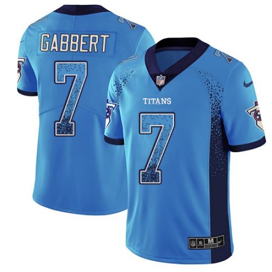 Youth Nike Tennessee Titans 7 Blaine Gabbert Limited Blue Rush Drift Fashion NFL Jersey