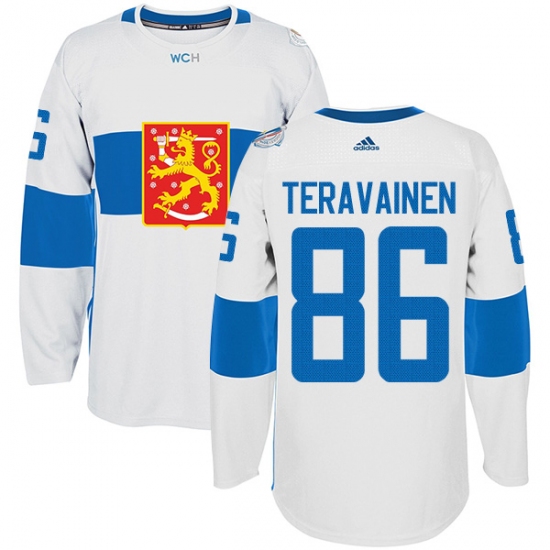 Men's Adidas Team Finland 86 Teuvo Teravainen Authentic White Home 2016 World Cup of Hockey Jersey