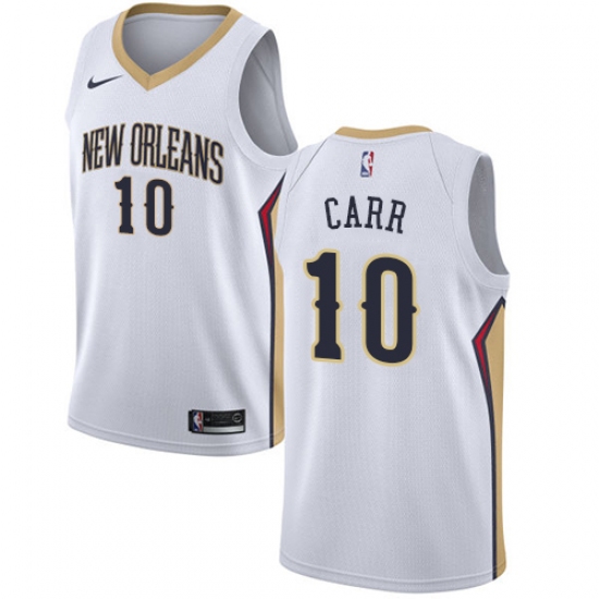 Women's Nike New Orleans Pelicans 10 Tony Carr Authentic White NBA Jersey - Association Edition