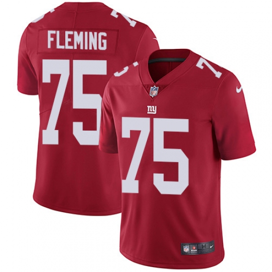 Youth New York Giants 75 Cameron Fleming Red Alternate Stitched Vapor Untouchable Limited Jersey