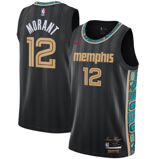 Youth Memphis Grizzlies 12 Ja Morant Nike Black 2020-21 Swingman Jersey