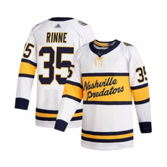 Youth Nashville Predators 35 Pekka Rinne Authentic White 2020 Winter Classic Hockey Jersey