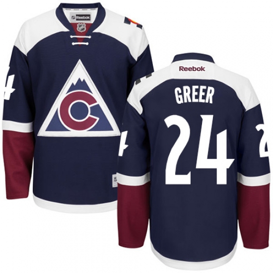 Men's Reebok Colorado Avalanche 24 A.J. Greer Premier Blue Third NHL Jersey