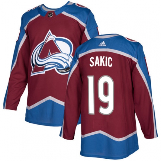 Men's Adidas Colorado Avalanche 19 Joe Sakic Authentic Burgundy Red Home NHL Jersey