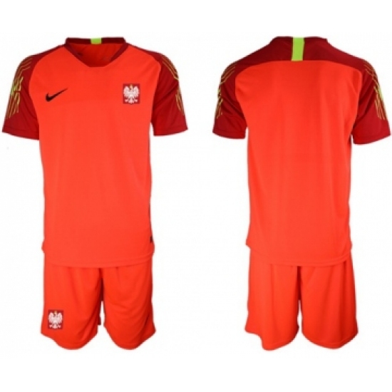 Poland Blank Red Goalkeeper Soccer Country Jersey