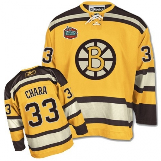 Youth Reebok Boston Bruins 33 Zdeno Chara Premier Gold Winter Classic NHL Jersey