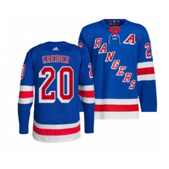 Men's New York Rangers 20 Chris Kreider Blue Stitched Jersey