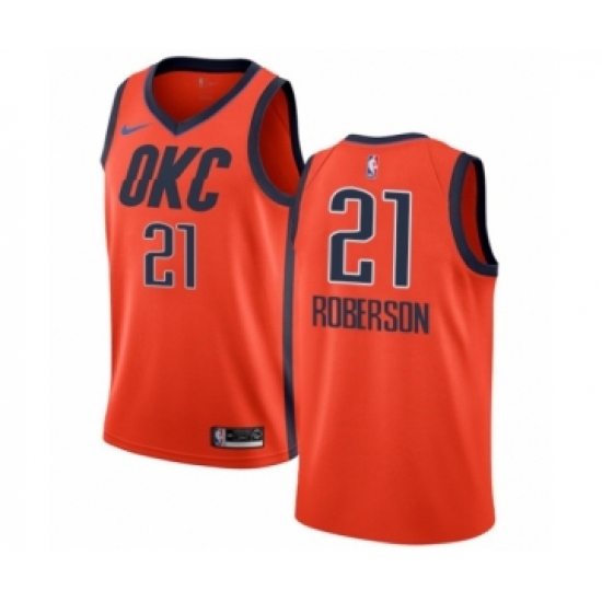 Women's Nike Oklahoma City Thunder 21 Andre Roberson Orange Swingman Jersey - Earned Edition