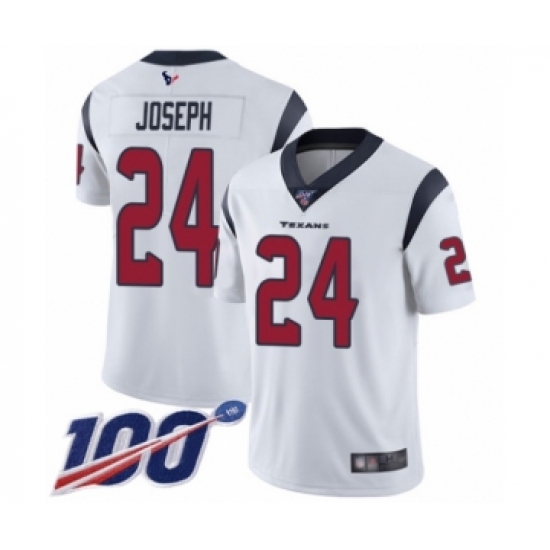 Men's Houston Texans 24 Johnathan Joseph White Vapor Untouchable Limited Player 100th Season Football Jersey