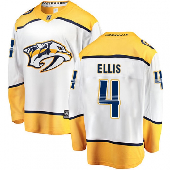 Men's Nashville Predators 4 Ryan Ellis Fanatics Branded White Away Breakaway NHL Jersey