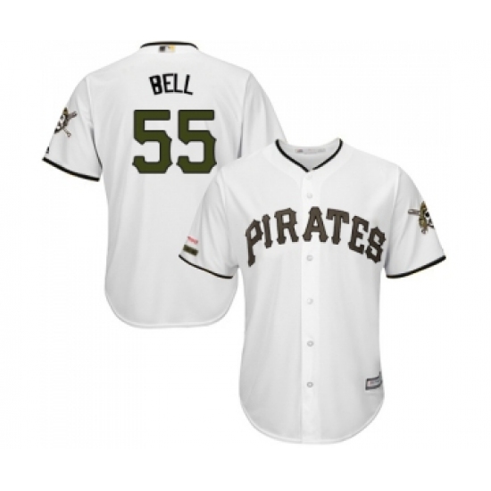 Men's Pittsburgh Pirates 55 Josh Bell Replica White Alternate Cool Base Baseball Jersey