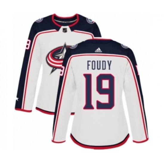 Women's Adidas Columbus Blue Jackets 20 Riley Nash Authentic White Away NHL Jersey