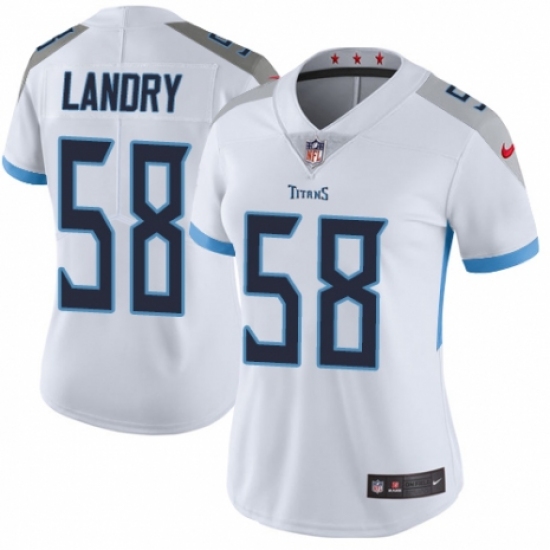 Women's Nike Tennessee Titans 58 Harold Landry White Vapor Untouchable Elite Player NFL Jersey