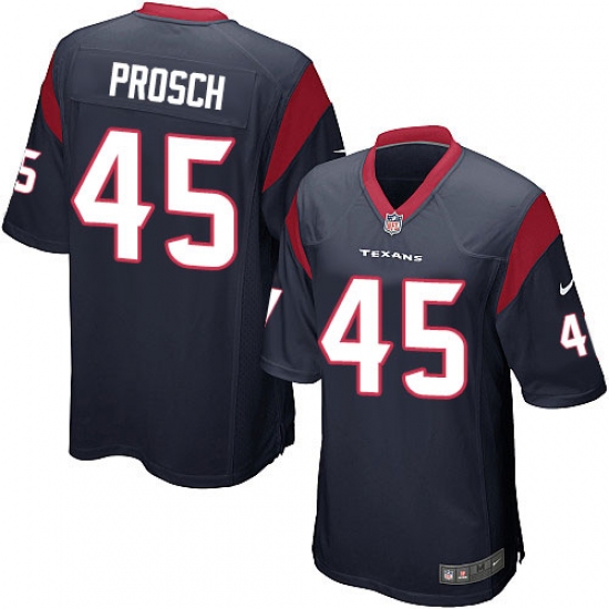 Men's Nike Houston Texans 45 Jay Prosch Game Navy Blue Team Color NFL Jersey