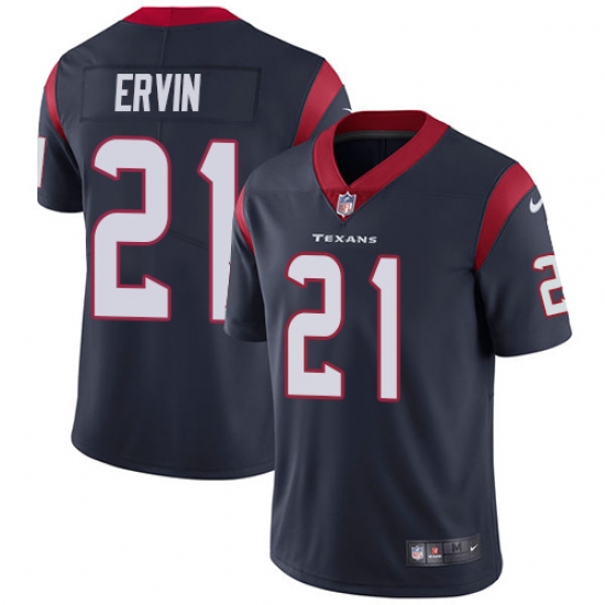 Men's Nike Houston Texans 21 Tyler Ervin Navy Blue Team Color Vapor Untouchable Limited Player NFL Jersey