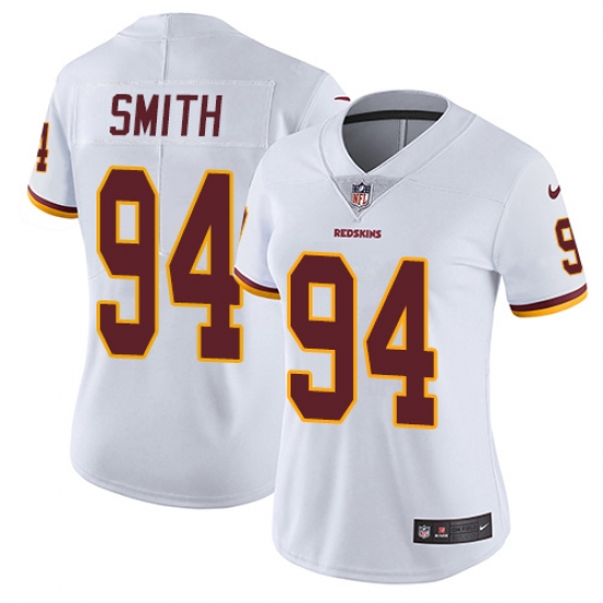 Women's Nike Washington Redskins 94 Preston Smith Elite White NFL Jersey