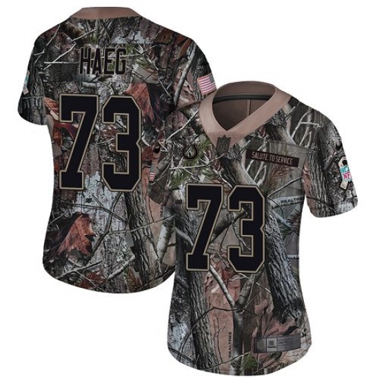 Women's Nike Indianapolis Colts 73 Joe Haeg Limited Camo Rush Realtree NFL Jersey